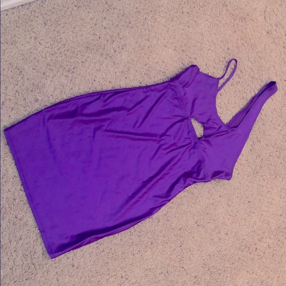 Fashion nova purple metallic dress
